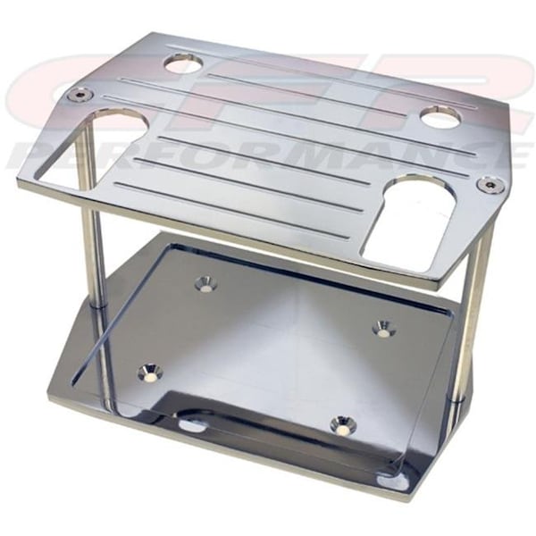 Cfr Performance CFR HZ-9329-C Smooth Chrome Billet Aluminum Optima Group 75 by 25 Battery Tray - Chevy Ford Mopar HZ-9329C-1 - main